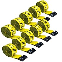 Truck Straps, 4" x30' Heavy Duty Tie Down w/Flat Hooks 18,000lbs Break Strength, WLL# 6000lbs, Winch Straps Cargo Straps tie Down for Flatbeds, Trucks, Trailers, Farms, Rescues, Tree Saver(10 Pack)