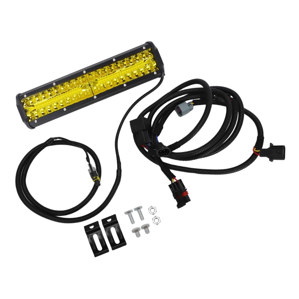 Front Bumper LED Light Bar for Polaris Ranger XP 1000 2025+, Amber Yellow