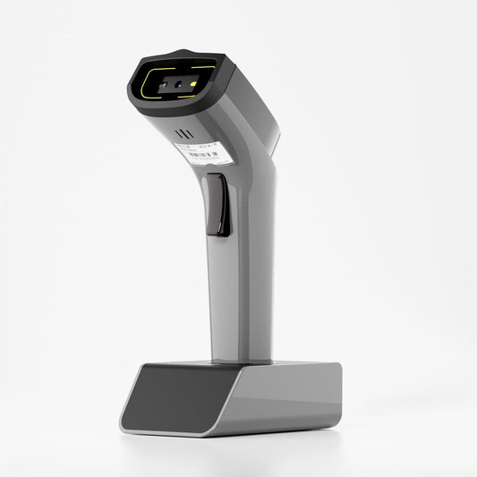 Bluetooth Wireless 2D Barcode Scanner, Hands Free QR Barcode Reader-DS7500 | with Charging Cradle and Built-in Memory, Automatic Fast and Precise scanning, Transfers Up to 100 Meters (2D-Gray)