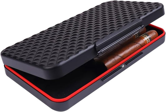 Portable Cigar Humidor Business Waterproof Travel Cigar Box Aluminum Alloy Sealed Moisture Resistant Cigar Case