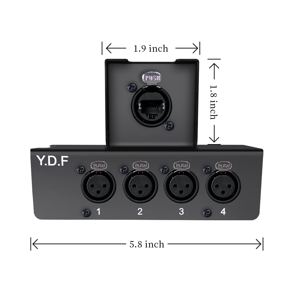 4 Channel Sub Snake Box over Ethercon Cable Multi Extender for Stage Lighting and Recording Studio- XLR/AES/DMX Channel Over Shielded