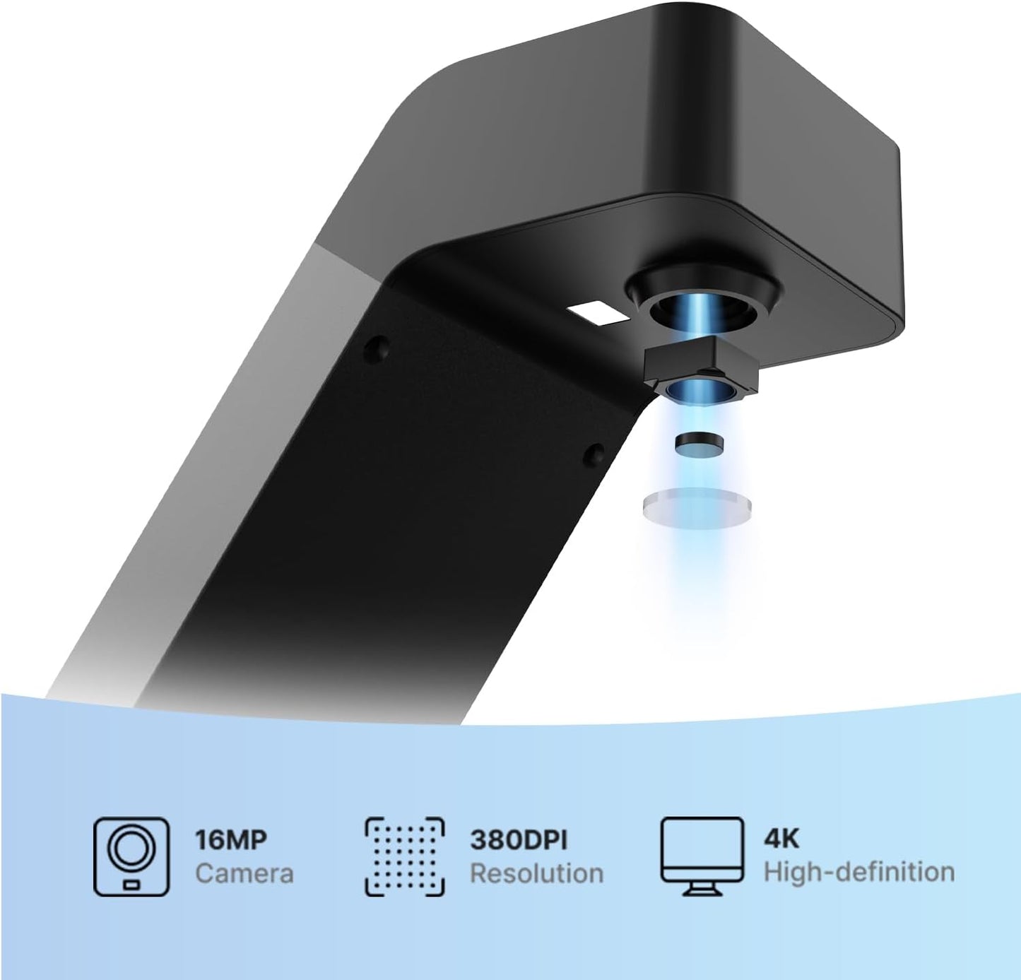 JOYUSING Scanpad100 Pro 16MP Portable Document Scanner, USB Document Camera, 1s Per Scan, OCR Text Recognition, AI Enhancement, Capture Size A4, Folds to Go, Support Win & Mac (Not for Books)