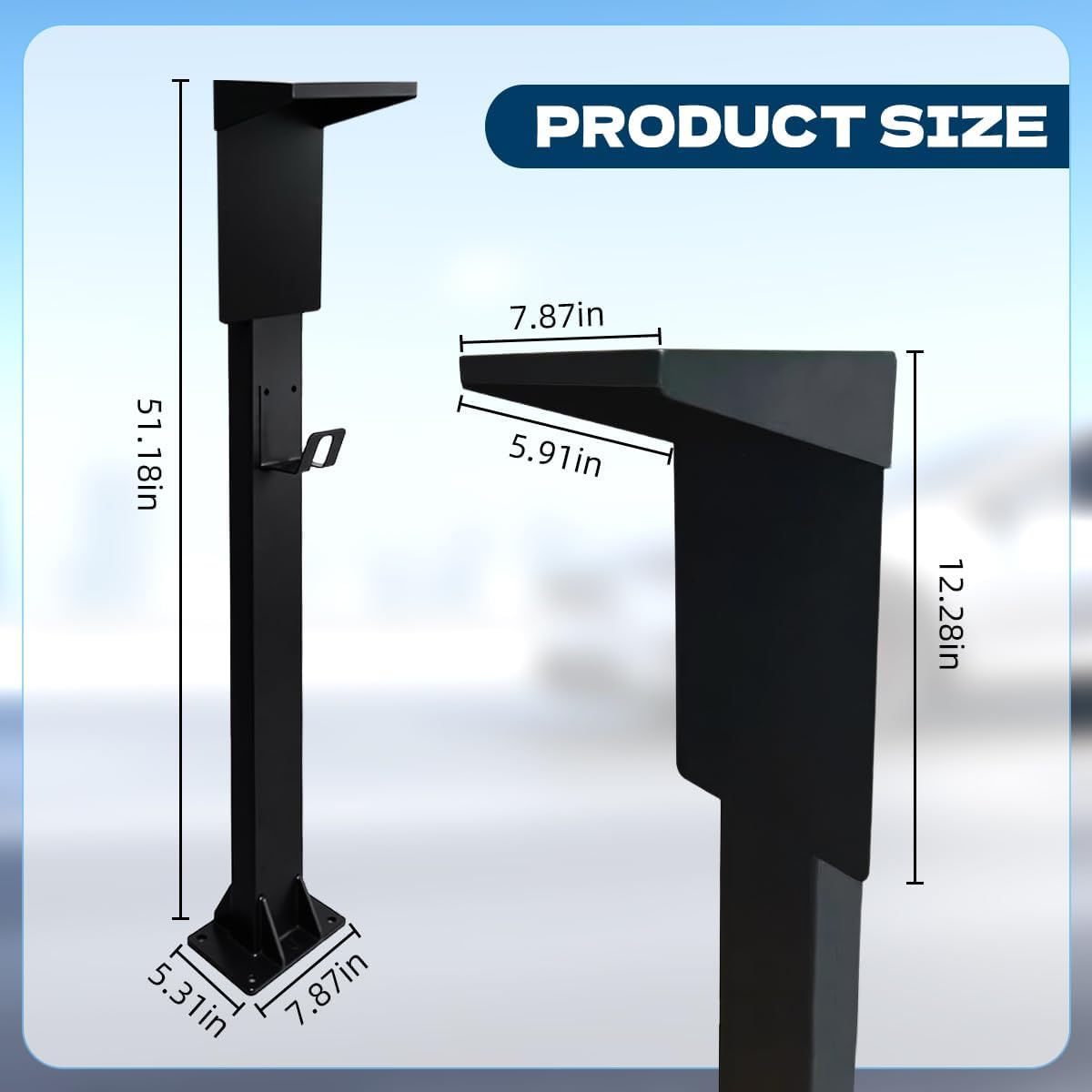 Cold Rolled Steel Charging Station Column - Weather-Resistant for Outdoor/Indoor Use EV Charge Stand Charging Pillar for Tesla