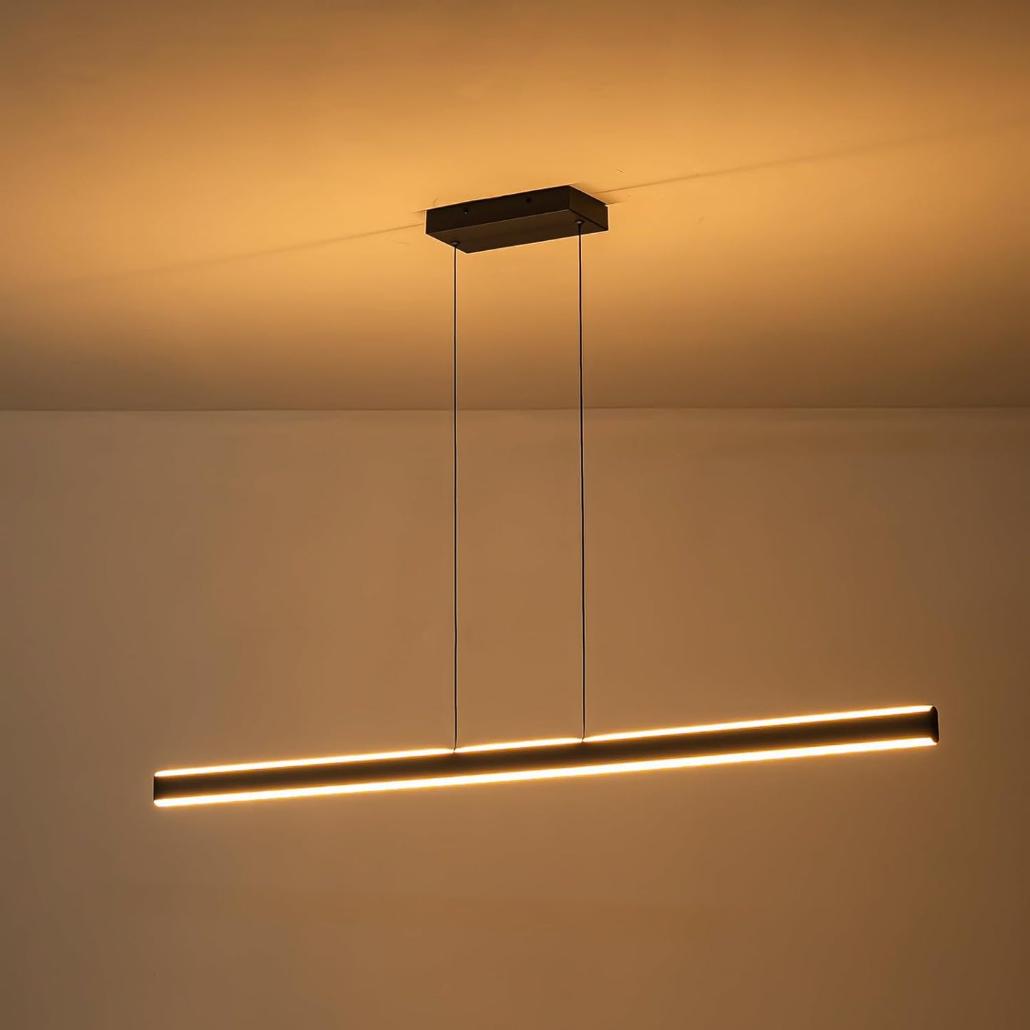 Modern LED Linear Pendant Light, 47 Inch Dimmable Linear Chandelier Adjustable Linear Hanging Light Fixture 3000K 35W Kitchen Island Light for Dinni