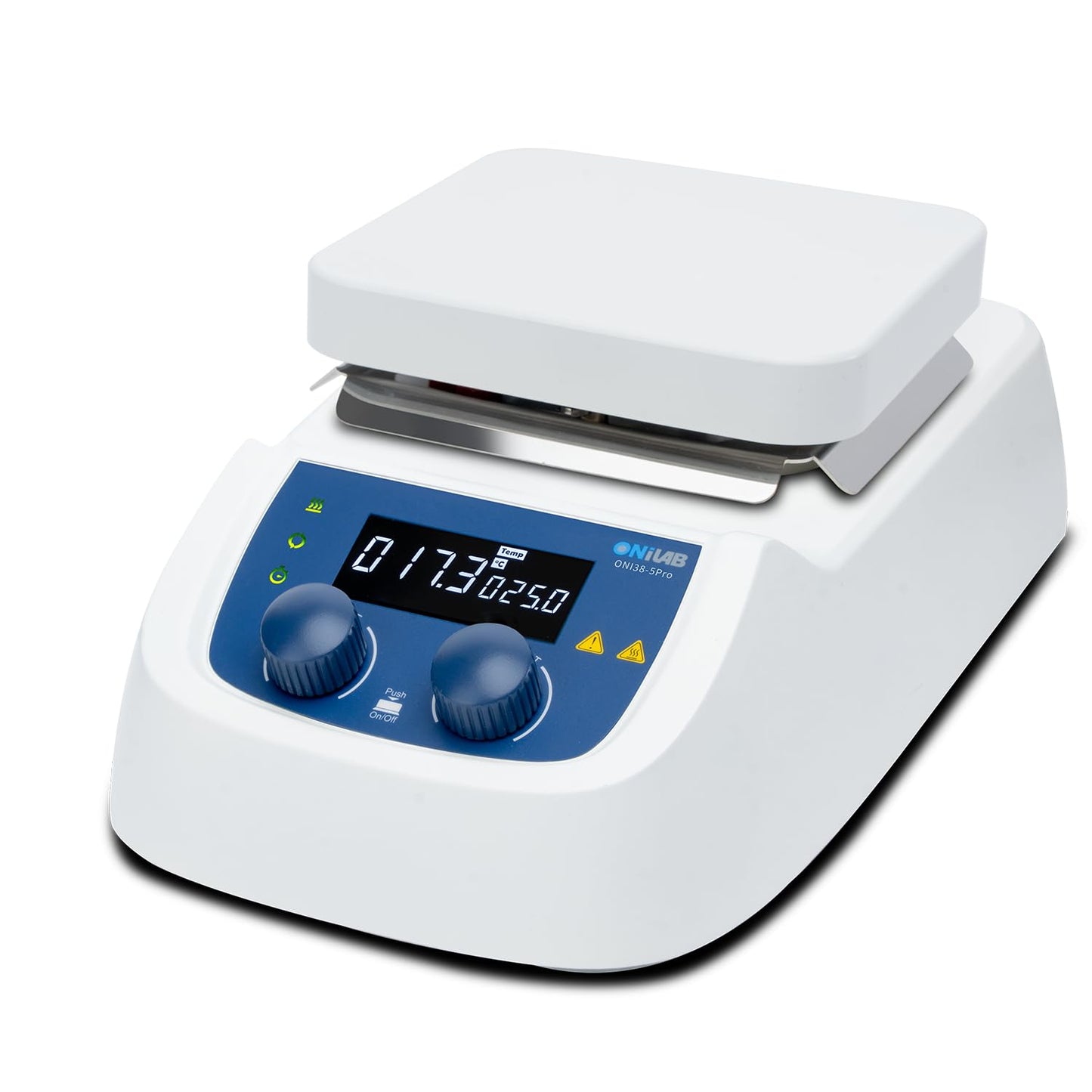 380 LCD Digital Hotplate Magnetic Stirrer with Ceramic Coated Aluminum Work Plate and Metal Case,Timer 1min-99h59min,200-1500rpm,5L,Temp Probe Sensor