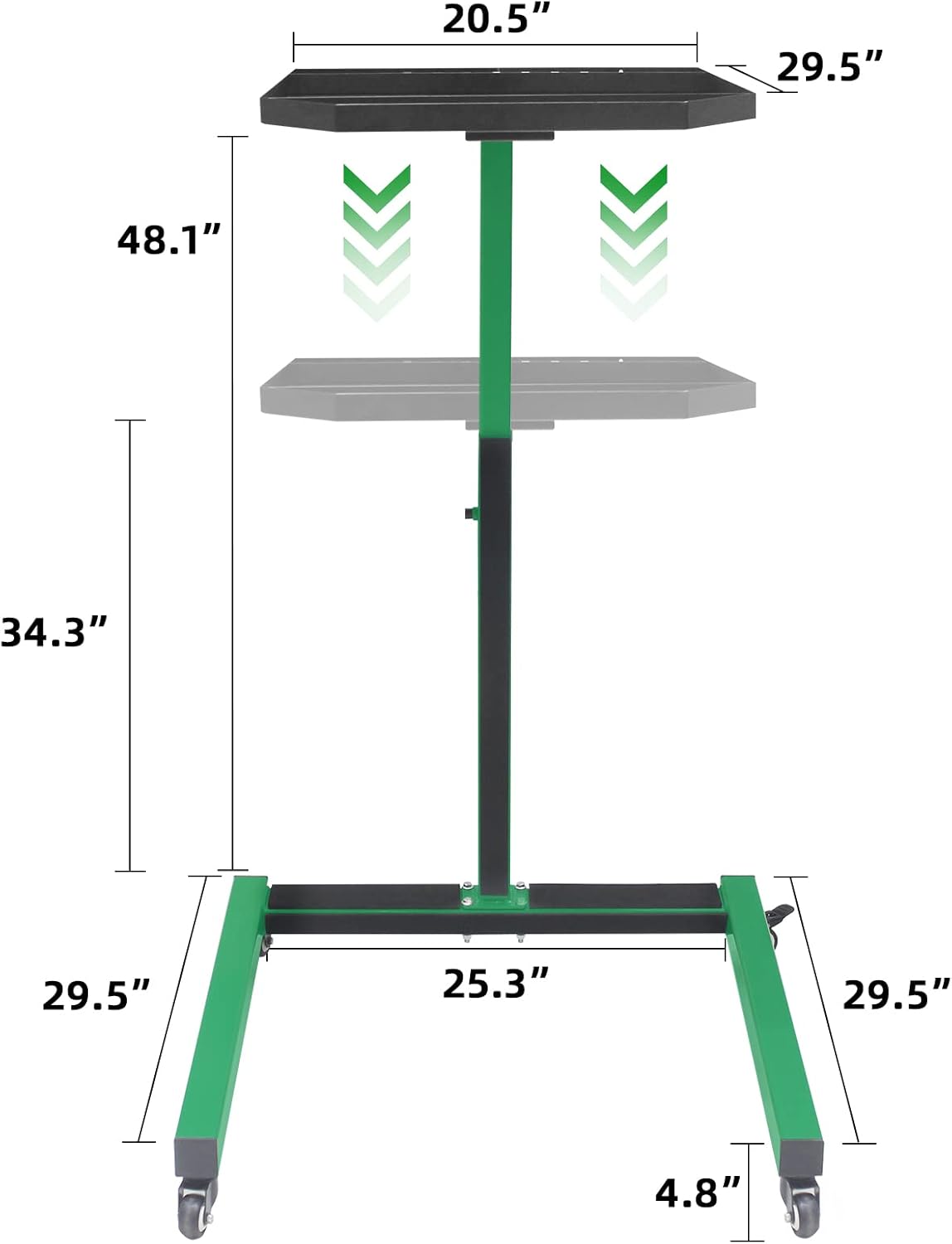 15 Positions Adjustable Height Mobile Work Table