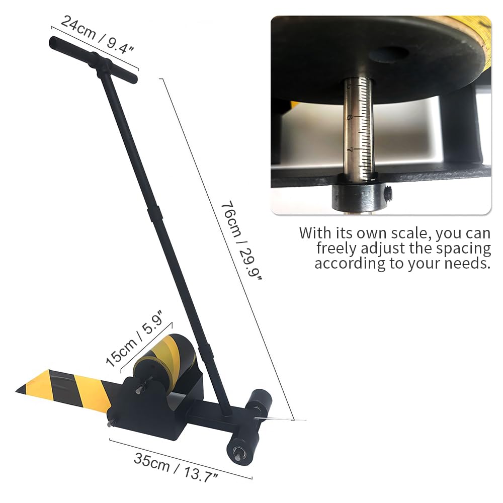 Floor Tape Marking Machine,Manual Pushing Tape Marking Machine with Rubber Roller Manual Floor Tape Applicator,Used for Floor Marking, Decoration