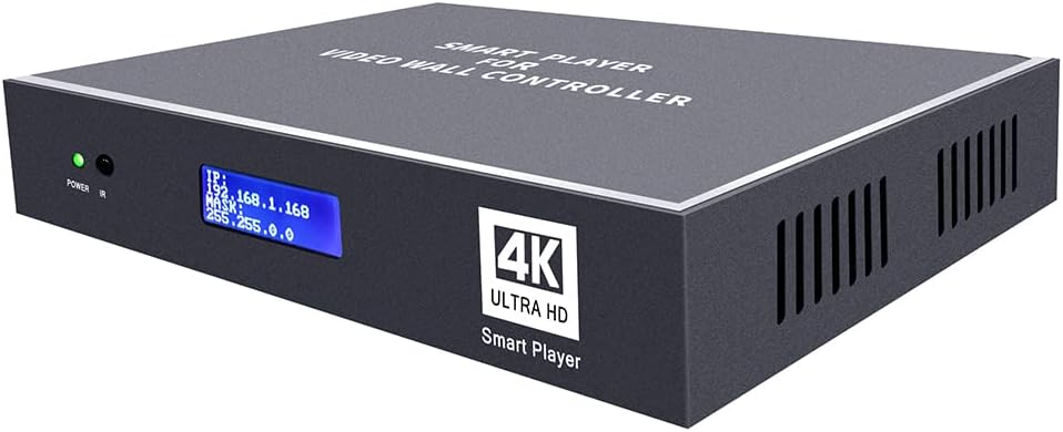 ISEEVY 4K Smart Player Support 1ch 4K60 or 6ch 1080P Video Play, 32GB Storage, Network and Local Management, Work with Video Wall Controller for