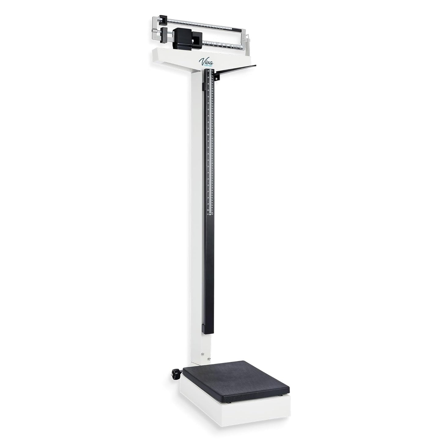 Medical Office Beam Scale, Analog Medical Grade Height and Weight Scale, Mechanical Bathroom and Gym Scale, Weight Capacity 440 lbs