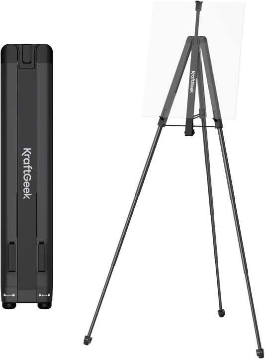 KraftGeek Easel for Painting, 65&#39;&#39; Portable Easel Stand for Adults, Folding Plein Air Easel for Artist, Display Easel Stand with Adjustable