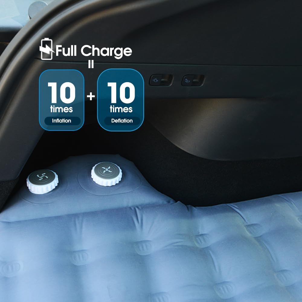 Tesla Model Y (2020-2023) Mattress Self Inflating Model Y Bed One Click to Inflate/Deflate Max 5.5Thick, Backpack Size, 2 Person