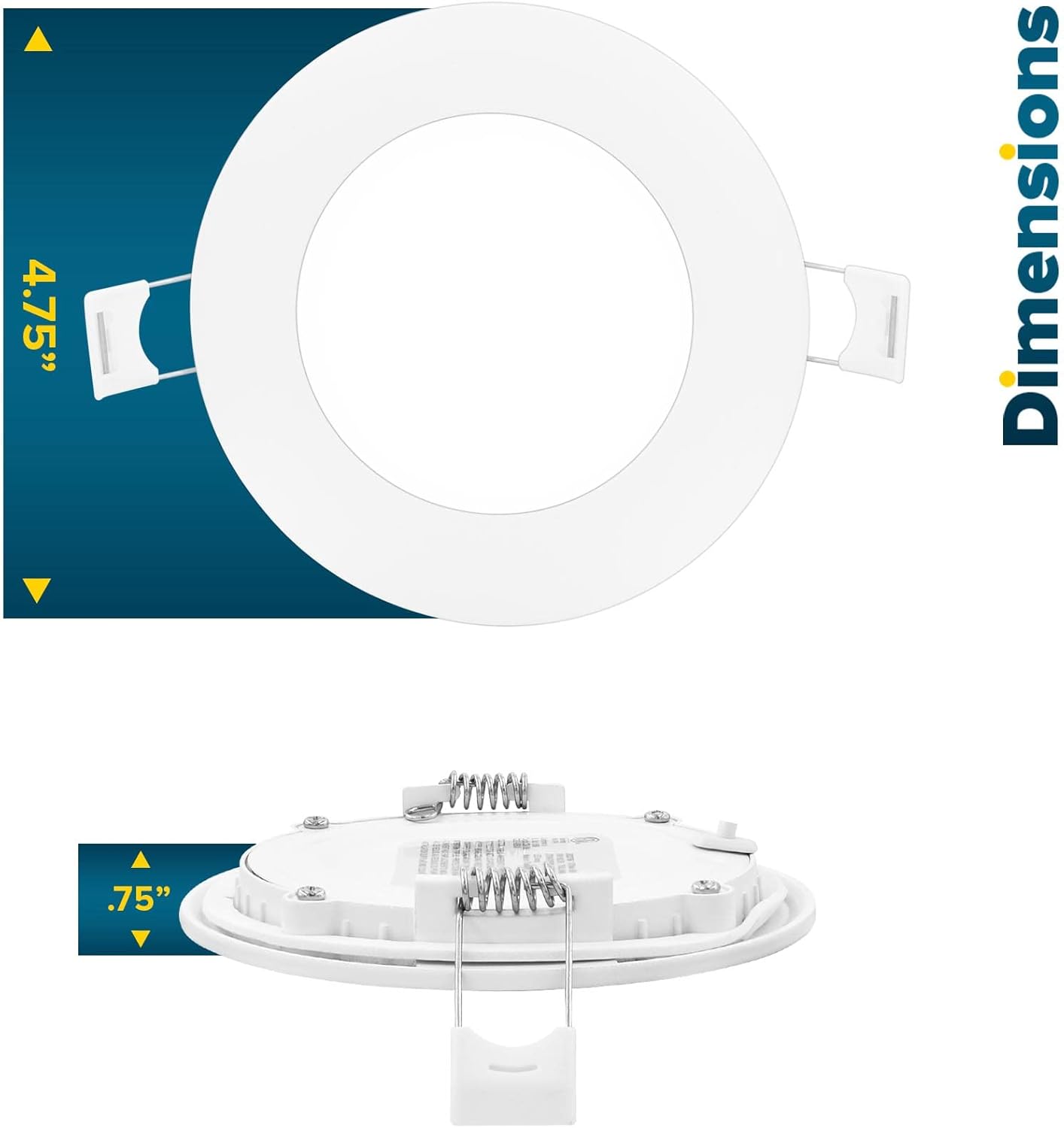 SUNPERIAN 12-Pack 4 Inch Ultra-Thin LED Recessed Lighting with Junction Box, 5 Color Options 2700K/3000K/3500K/4000K/5000K, 10W, 750 Lumens, Dimmable