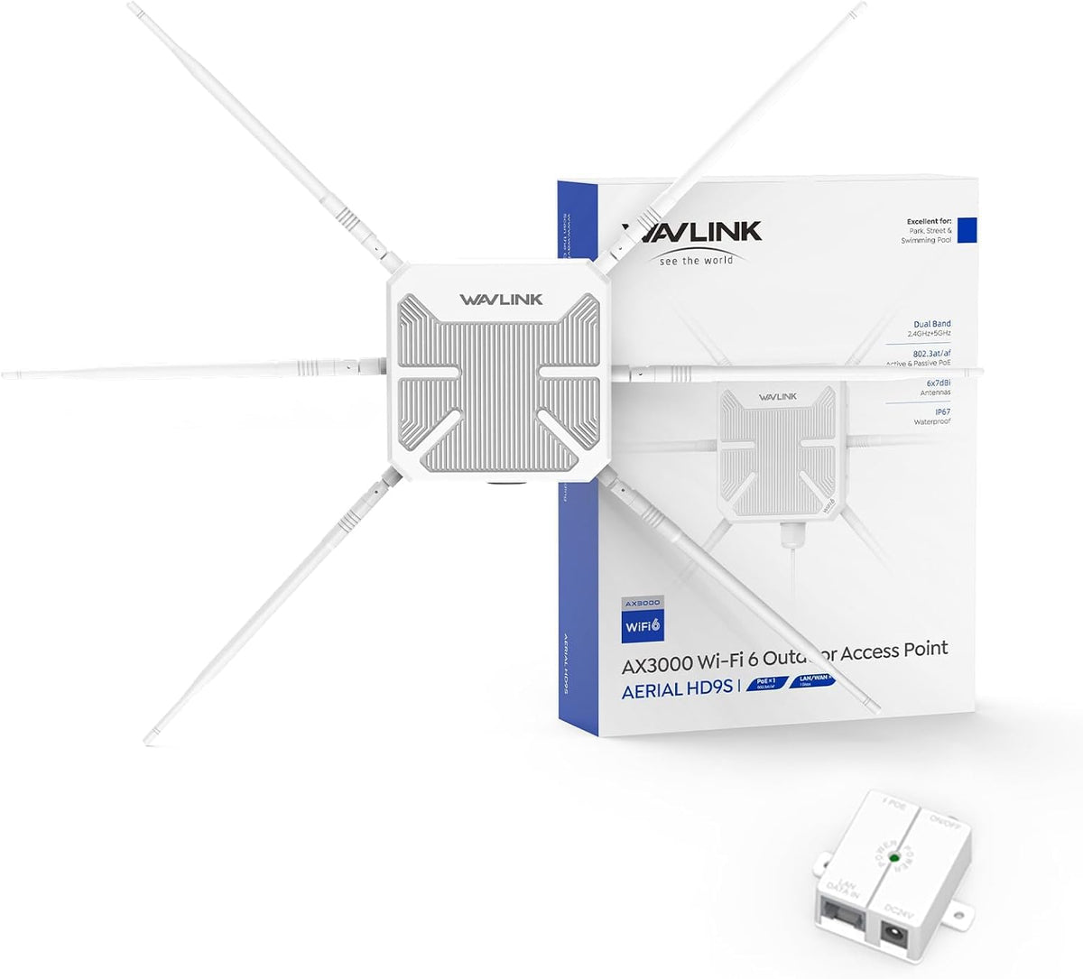 WAVLINK AX3000 Outdoor WiFi 6 Extender, Long Range WiFi Repeater, Starlink