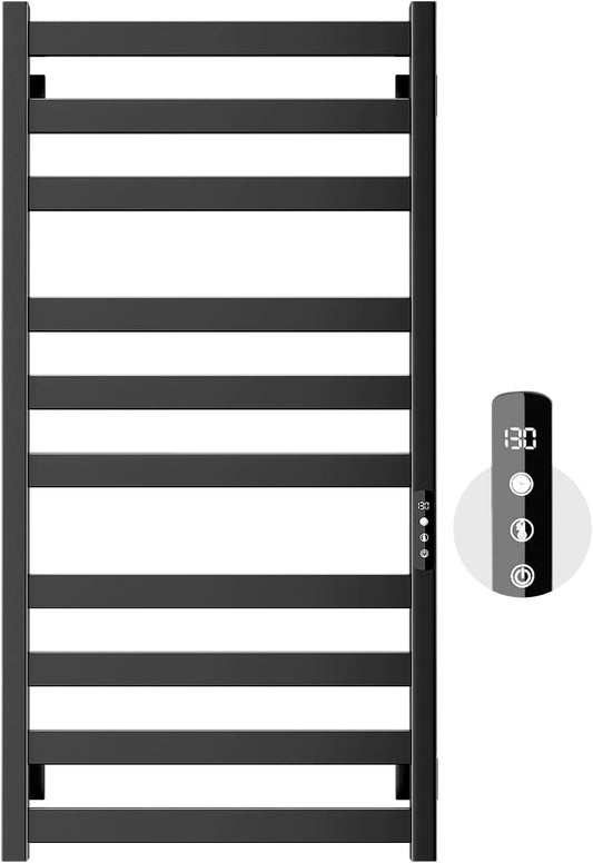 Towel Warmer,Stainless Steel Towel Warmer Rack for Bathroom -10 Bars Wall Mounted Towel Heater with Intelligent Touch Screen Timer, Hard