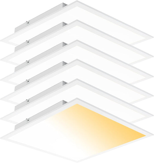 2x2 LED Flat Panel Light, Drop Ceiling Light 3000K 4000K 5000K 3 Color Temperature Selectable & 0-10V Dimmable, 20W/30W/40W Options, 100-277Vac, ETL,