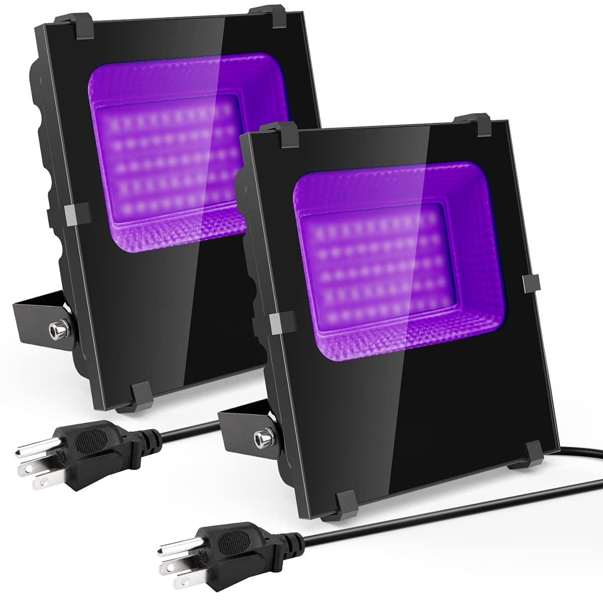 1500W Black Lights Outdoor, Commercial Black Light Flood Lights with UL Plug High Power 395nm UV Blacklight Floodlight IP66 Waterproof BlackLights for Glow Party Large Space Halloween (2 Pack) Purple Light-1500