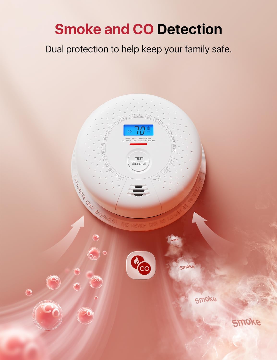 Smoke & Carbon Monoxide Alarm with Large LCD,10-Year, UL 217 & UL 2034 Certified, 2-Pack. Supposed to be a 3 pack but one of them didn't pass my standards. Price adjusted.