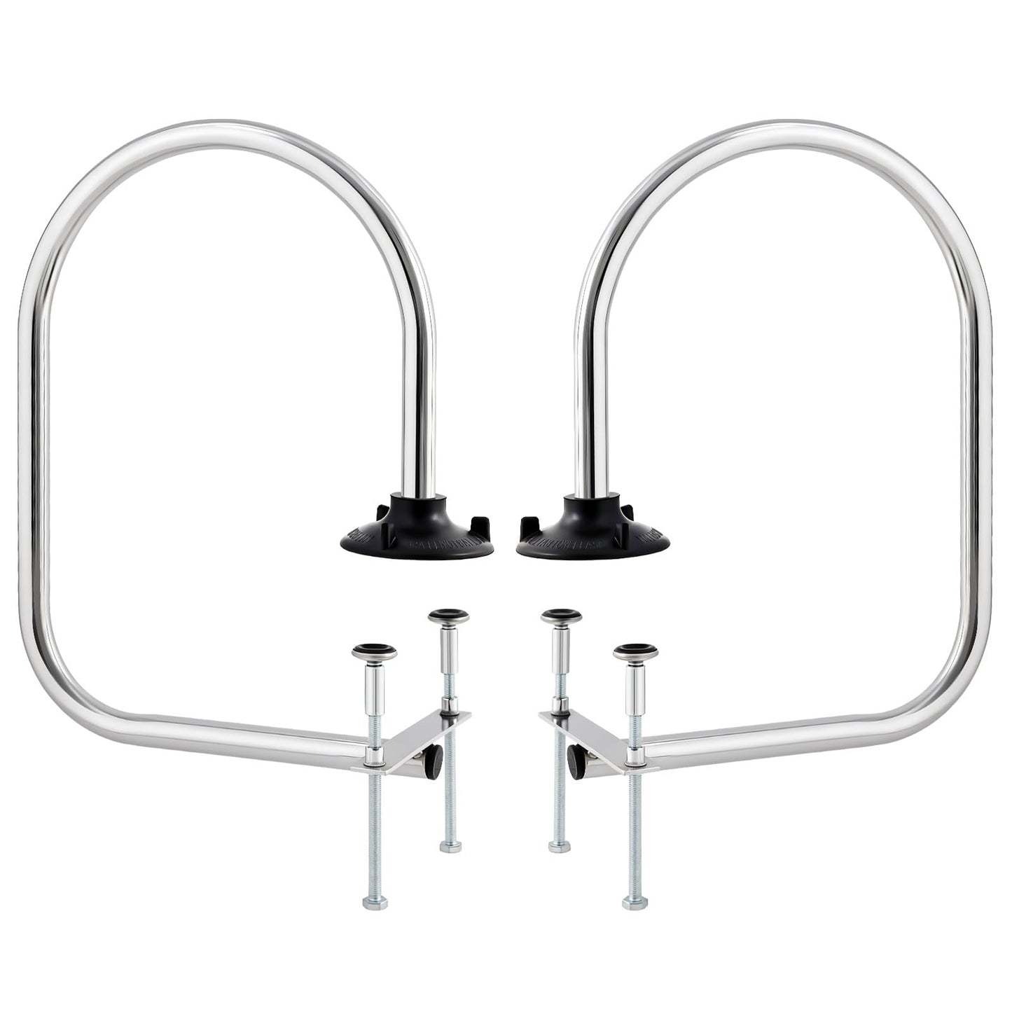 2 Pack Service Rail Single Arm Bar Service Rail Waitress Stall Silver Chrome Finish Tubing Area for Waitstaff to Retrieve Drinks, Avoid a Busy and Hectic Crowd for Staff
