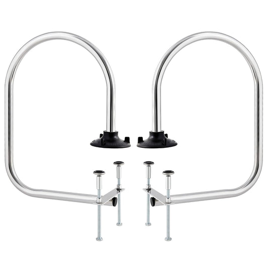 2 Pack Service Rail Single Arm Bar Service Rail Waitress Stall Silver Chrome Finish Tubing Area for Waitstaff to Retrieve Drinks, Avoid a Busy and Hectic Crowd for Staff