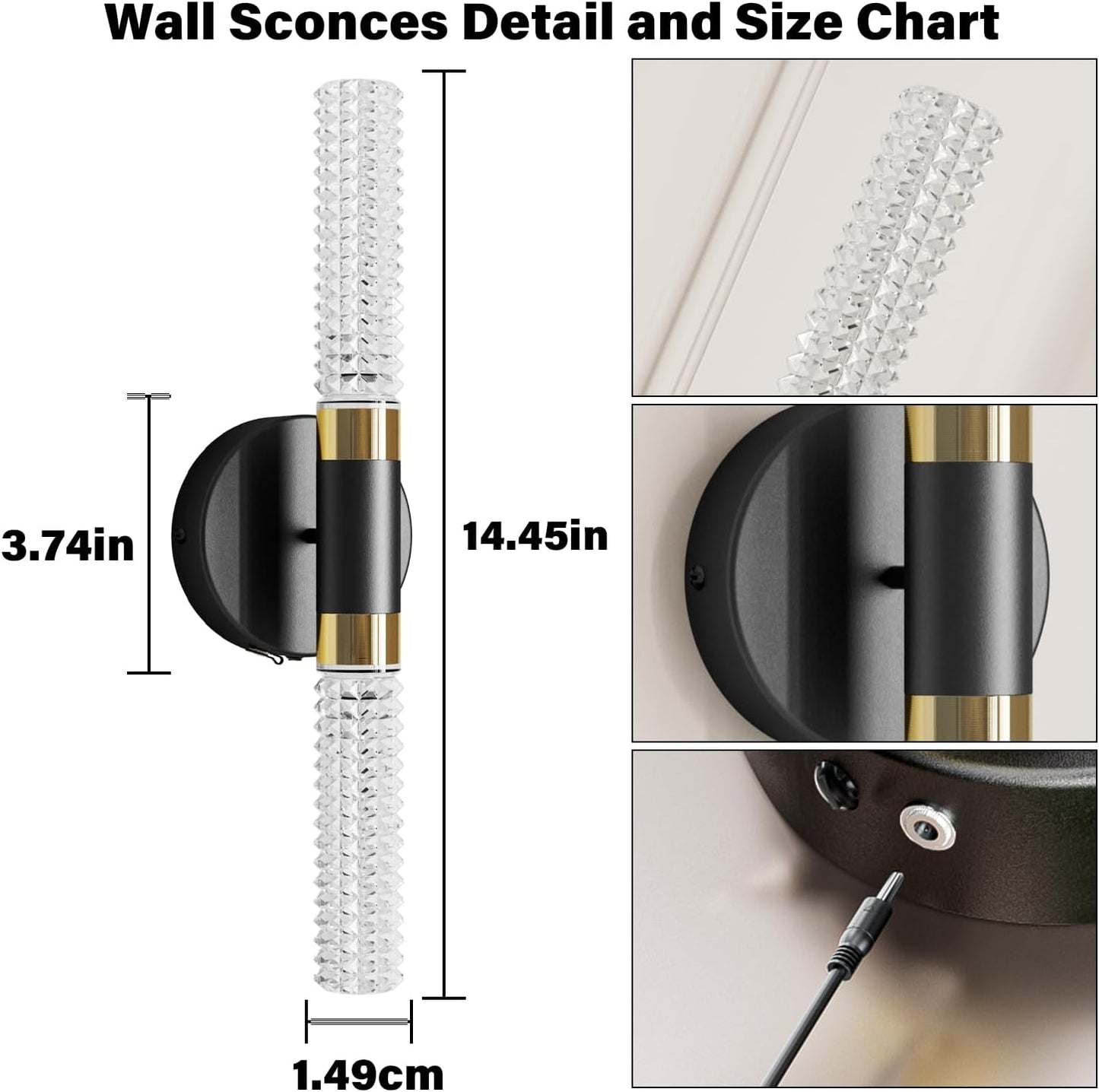 Battery Operated Wall Sconces Set of Two