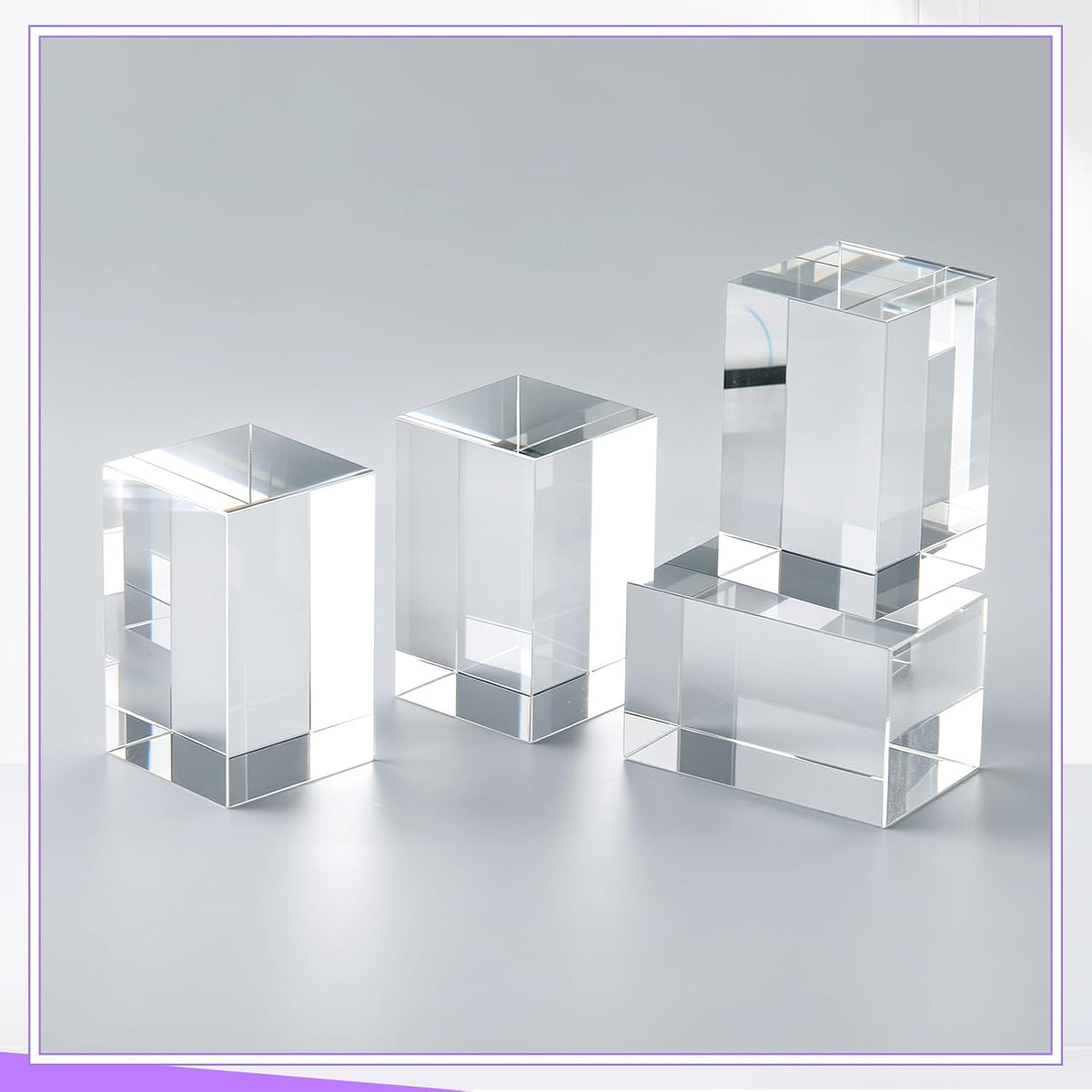 LOYIM 10 Packs Crystal Blanks for Laser Engraving, Rectangular, 50*50*80mm Rectangular 50*50*80mm