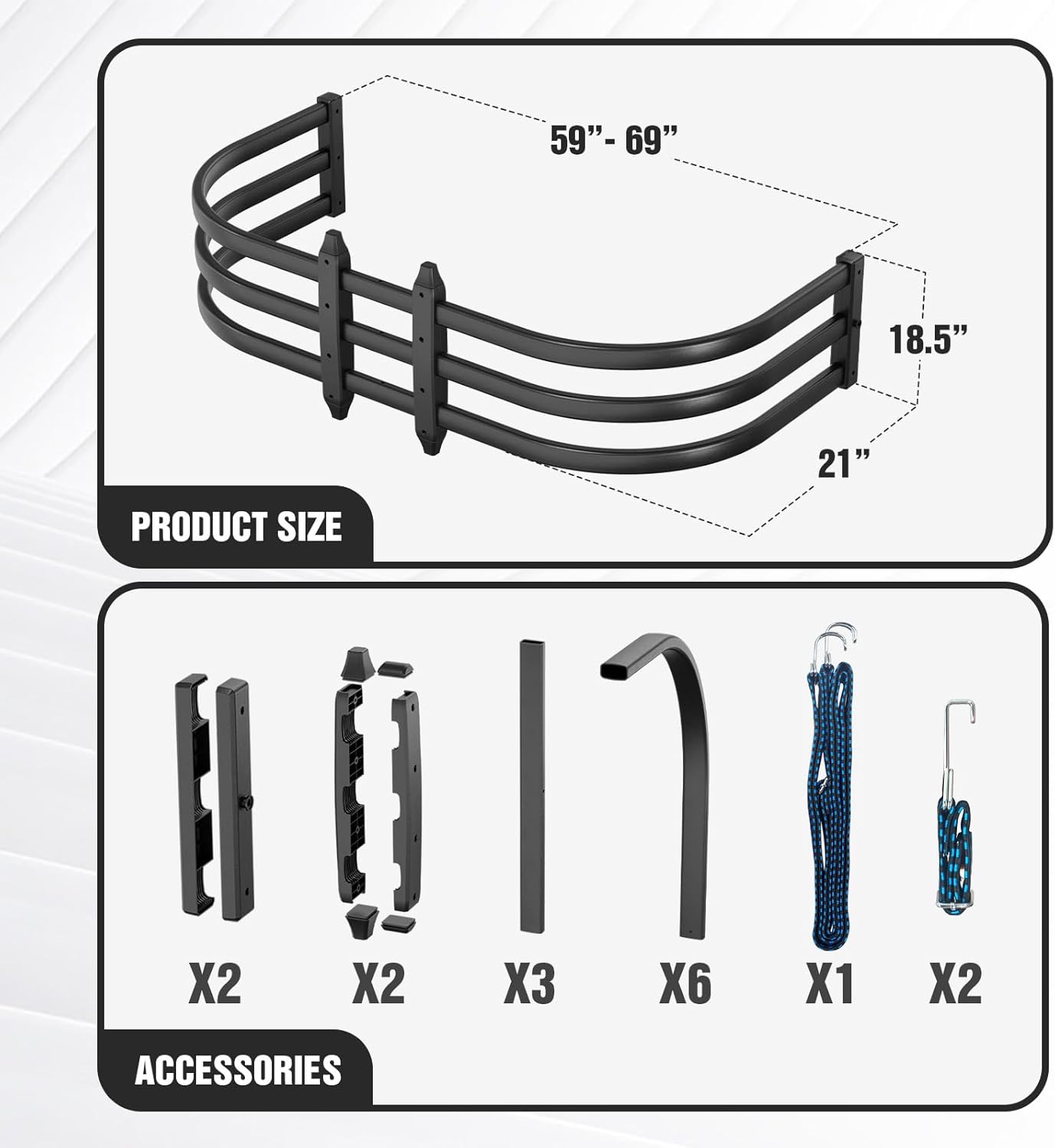 Aluminum Retractable Tailgate Extender, 59'-69'