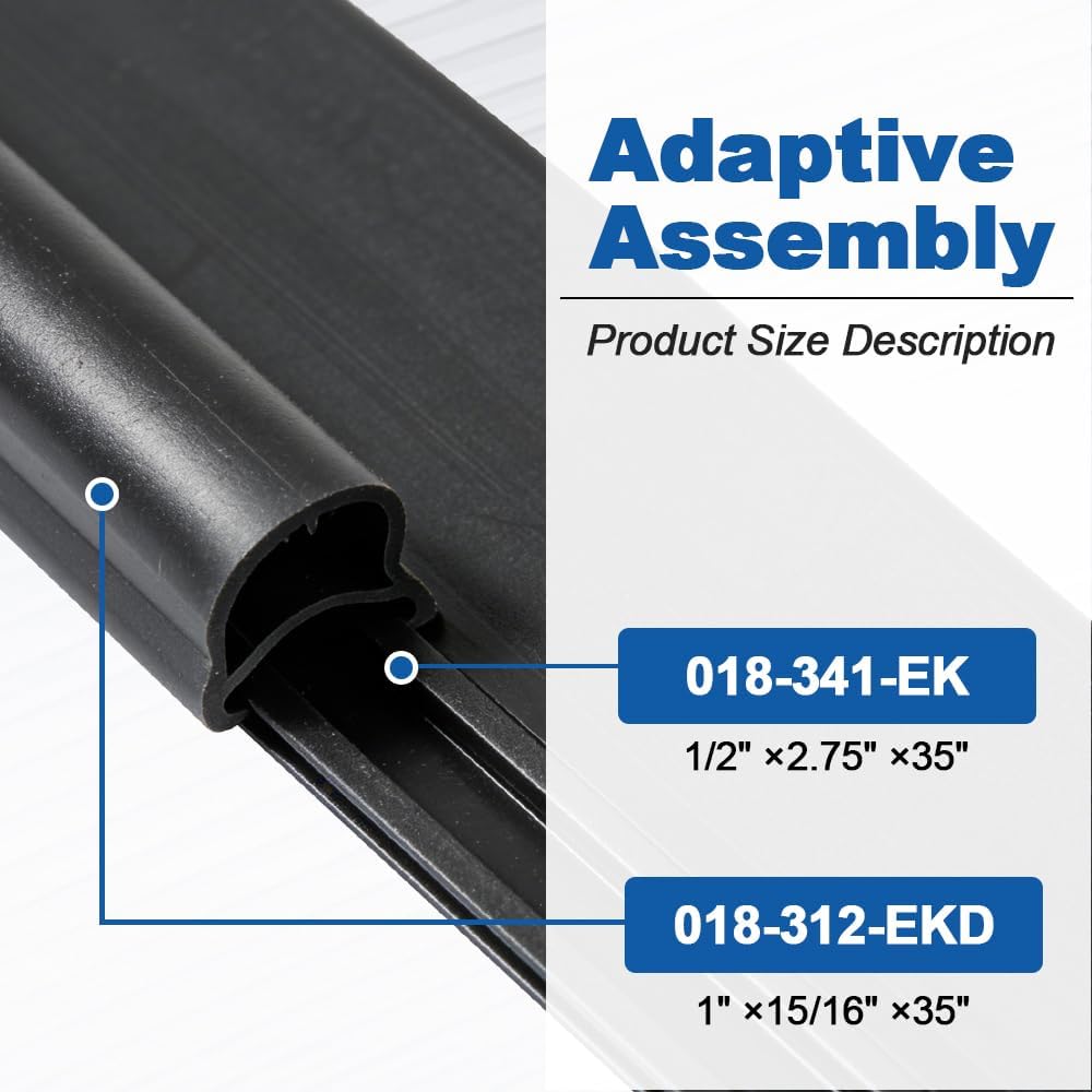Combo RV Slide Out Seal Black Rubber 018-312-EKD & 018-341 EK, 1' x 15/16' x 35' Wiper & 1/2' x 2.75' x 35’ Seal Base