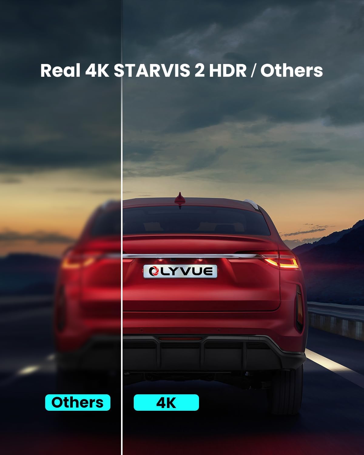 V78 Dash Cam Front 4K Rear 2K w/Dual STARVISB0H3L3NF7X 2 Sensors, Super Night Vision HDR Wireless Small Car Dash Camera, 5.8G WI-FI, 24H Parking Mode, 64G Card Included
