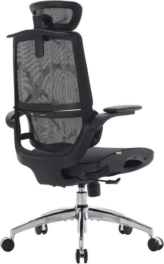 Ergonomic Office Chair, Computer Chair with 3D Flip Armrests, 3D Headrest, Lumbar Support Adjustable Seat Height, Home Office Desk Chairs