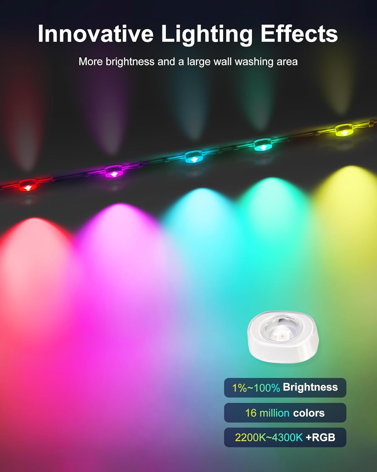 Permanent Outdoor Lights for House, 100ft Smart RGBIC Outside Lights with 72 Scene Modes, IP67 Waterproof Eaves Lights for Christmas All Holiday