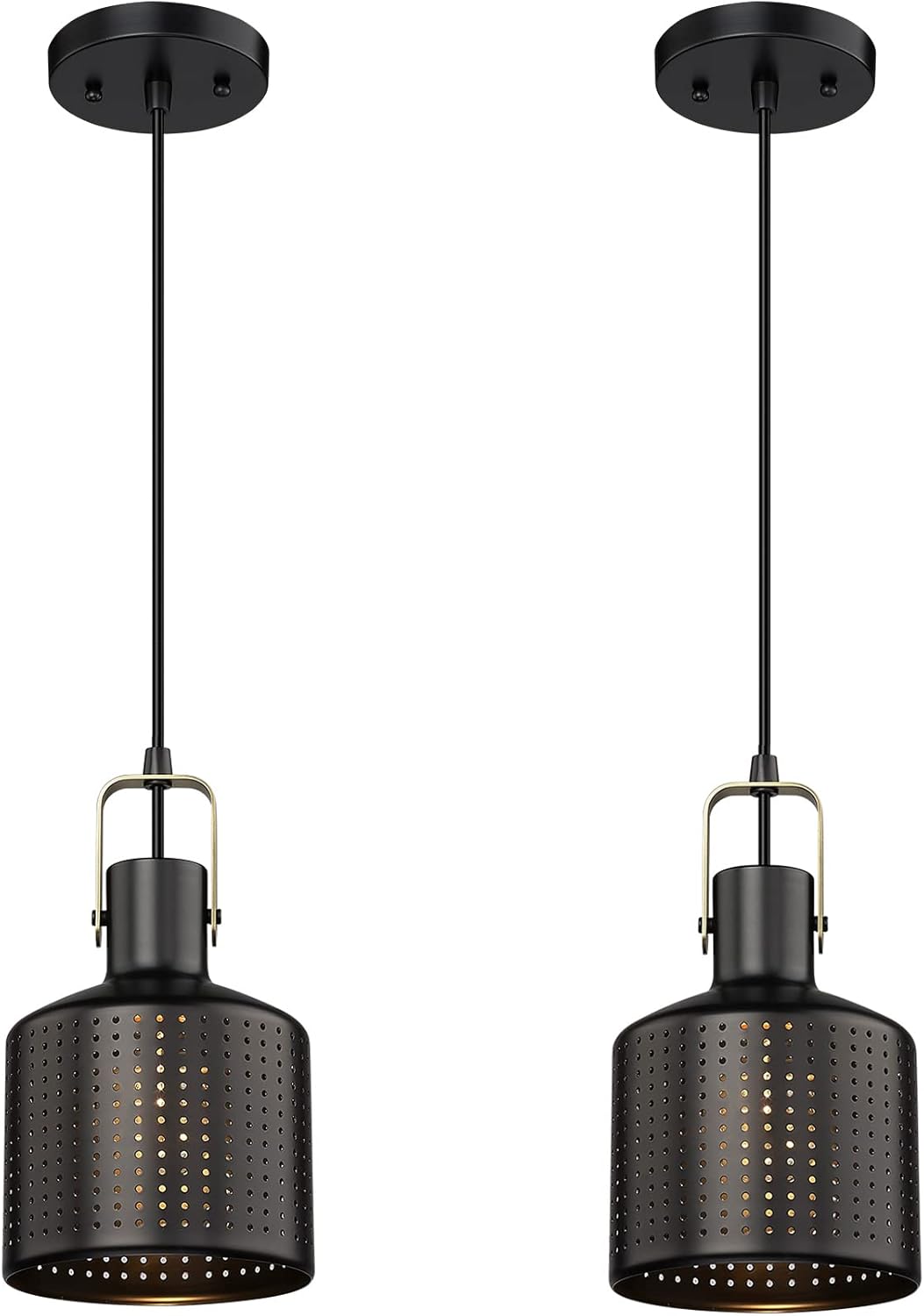 Emak Industrial Pendant Lights Kitchen Island, Black Pendant Light Fixtures with Metal Shade, 1 Light Hanging Lights for Bedroom, Kitchen Island,