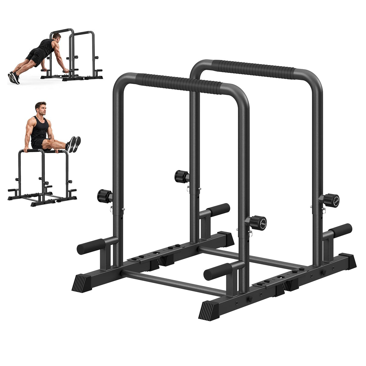 Heavy-Duty Dip Bar for Home Gym, Push Up Parallel Bars, Tool‑Free, 600LBS