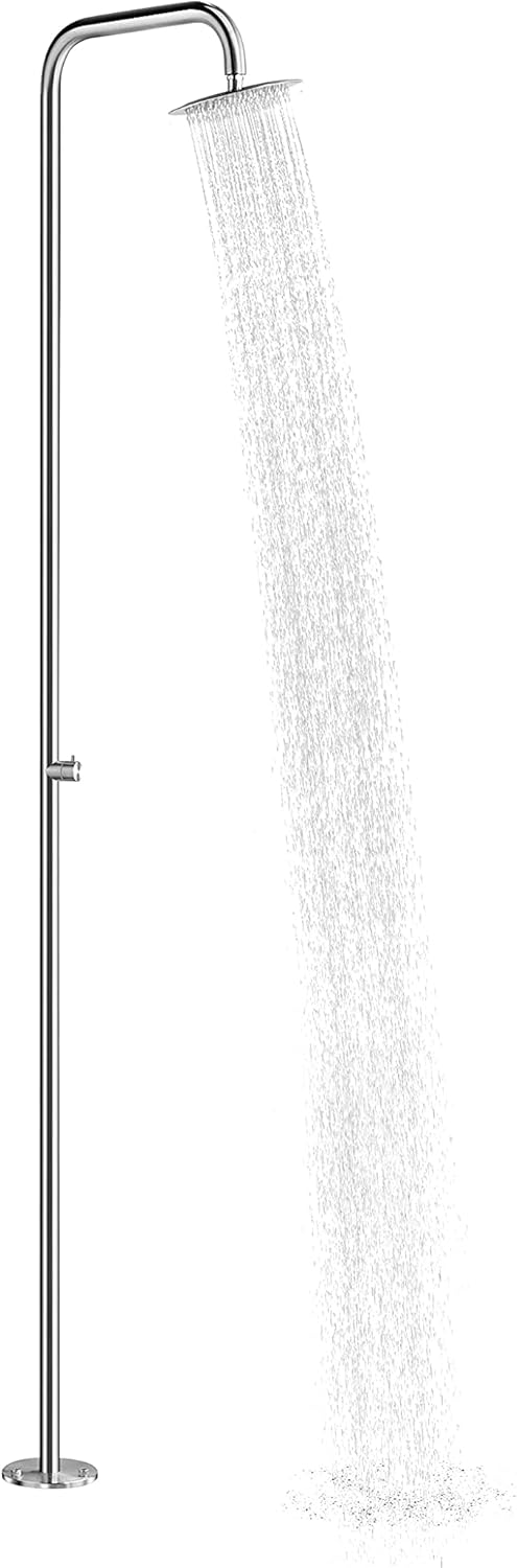 Wayime 87&#34; Separable&Composable Free-Standing Brushed Stainless Steel 304 Rainfall Outdoor Shower