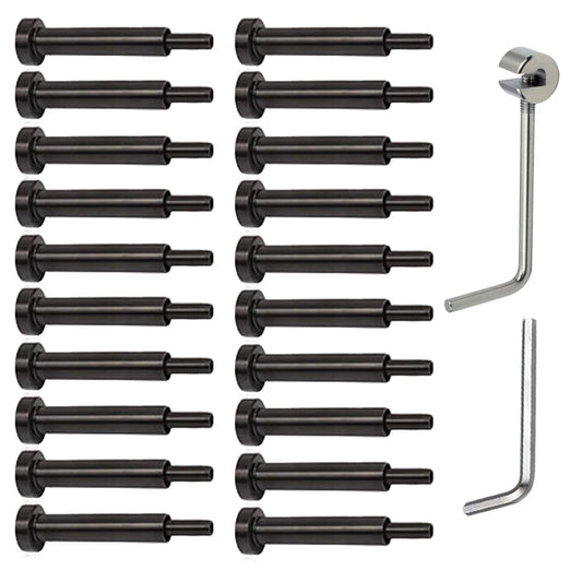 Sowtowe 1/8 Black Invisible Turnbuckle Kit,Black Cable Railing Hardware,Stainless Steel Steel Cable Railing Kit 20 Pcs,for Wood & Metal Post Cable