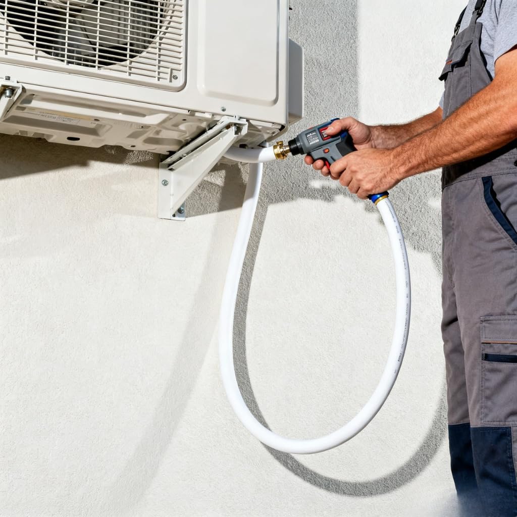 50 Ft Mini Split Line Set, 1/4" & 3/8" OD Flared Copper Tubing Pipes and 3/8" Thickened PE Insulated Coil with Nuts & Kit for Mini Split Air Conditioner & Heat Pump System