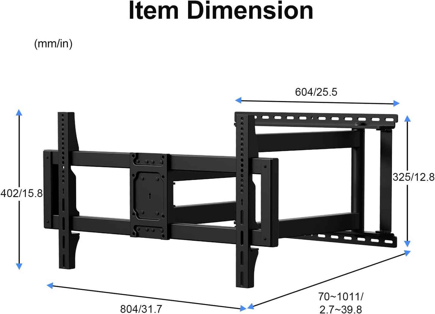 Suptek Full Motion Long Arm TV Wall Mount for 42-90 Inch TVs, 40 Inch Extension, Swivel & Tilt, Supports Max VESA 800x400mm, 155 lbs Load Capacity,