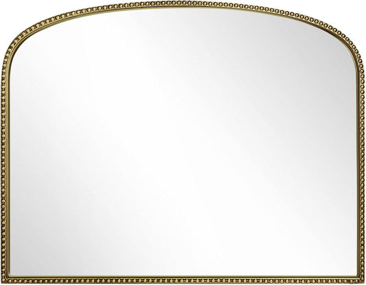 36'X28' Arched Mirror, Metal Beaded Frame Mirror for Wall