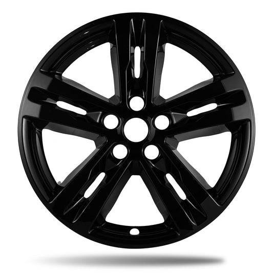 18 Inch Wheel Skins for 2020-2024 Ford Explorer, Fits OEM#LB5Z-1007-A Alloy Wheels, Snap-On Design, 5 Double Spoke, Direct Replacement Gloss Black ABS Wheel Covers 4-Pack