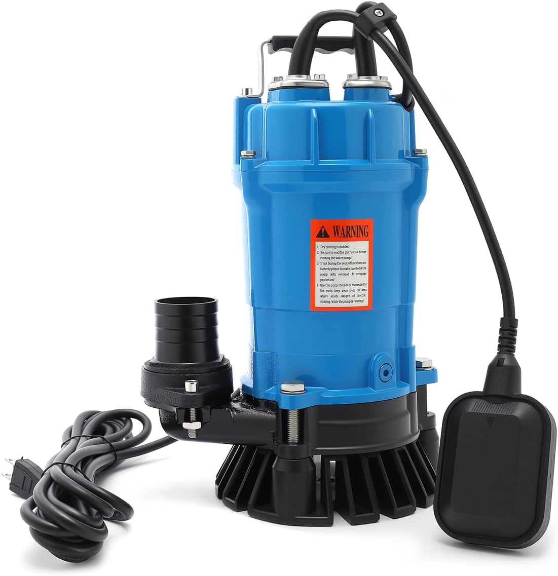 1HP Submersible Sewage Effluent Pump 115V,83GPM,56ft,2"Discharge,Cast Iron Shallow Well Sump Pump with Auto Float Switch for Drain Dirty Clean Water,Pools,Garden,Pond,Basement Basin,Flooded Area