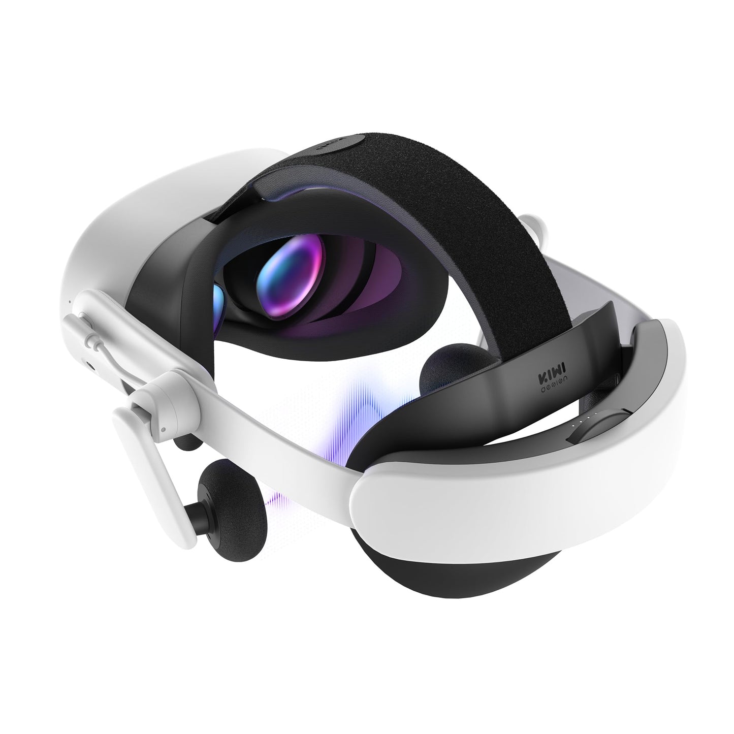 KIWI design Audio Head Strap with Battery for Meta/Oculus Quest 3/3S, K4 Duo DualFast Charging Headset, VR Accessories with Balanced Design for Enhanced Sound Effects & Playtime K4 Duo Headphone Strap