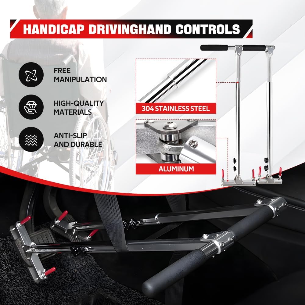 Disabilty Controls Portable Handicap Driving Hand Controls for Disabled Drivers, Feet Dis ...