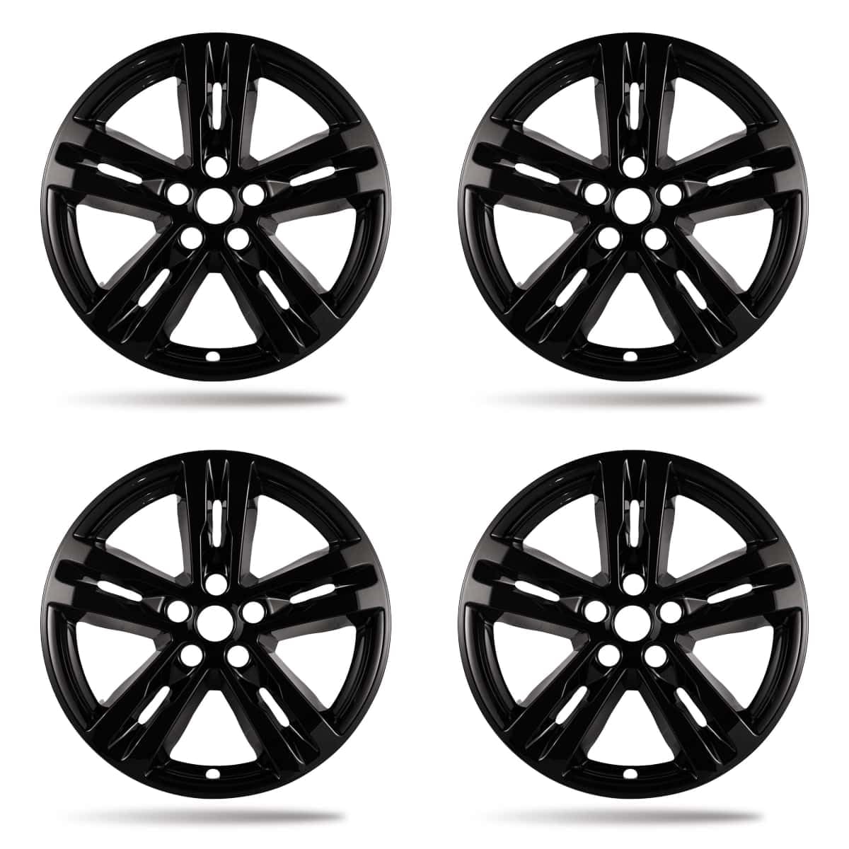 18 inch Wheel Skins compaitble with Ford Explorer 2020-2024; Set of 4 Wheel Covers ; Glossy Black