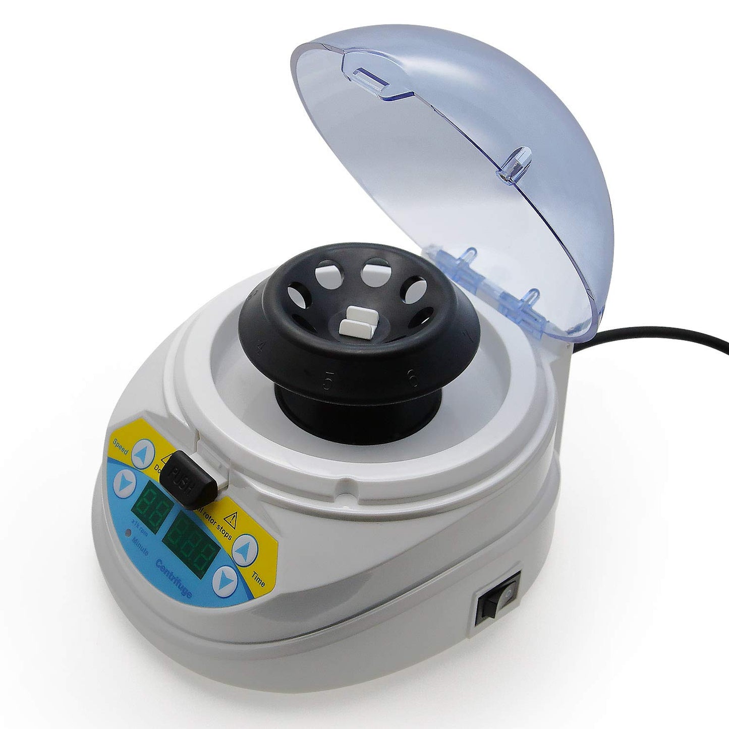 AMTAST 110V 60Hz Mini Centrifuge 10,000 RPM Adjustable Includes 8-Place Micro Tube Rotor and 16-Place PCR Strip Rotor Mini Desktop Centrifuge