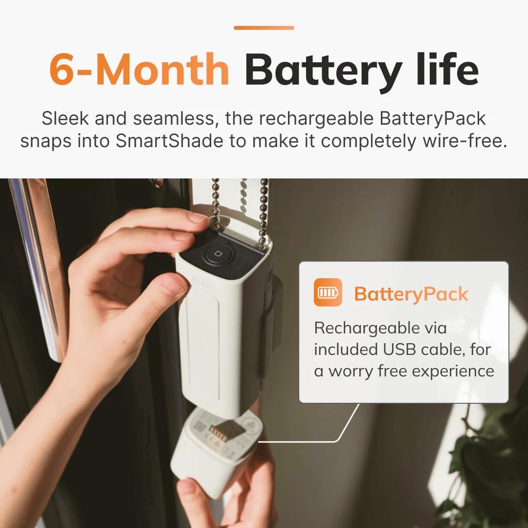 RYSE SmartShade + BatteryPack | Smart Home Smart Shades | Turn Your Current Shades into SmartShades | Smart Home Smart Blinds Motorized Window Shades (SmartShade + Wireless Battery Pack)