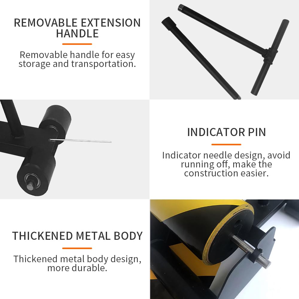 Floor Tape Marking Machine,Manual Pushing Tape Marking Machine with Rubber Roller Manual Floor Tape Applicator,Used for Floor Marking, Decoration