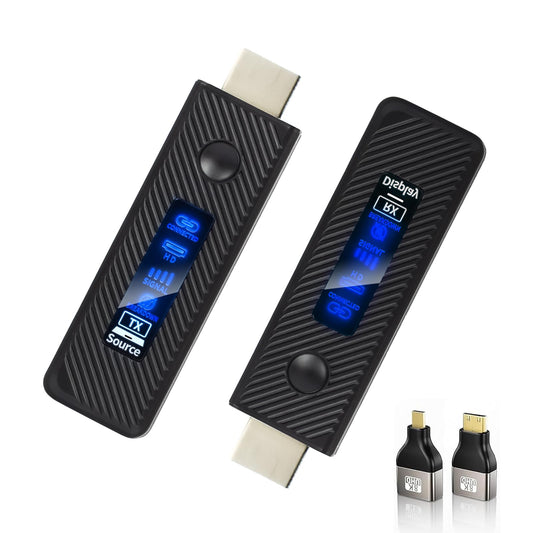 Wireless HDMI Transmitter and Receiver, 2025 Upgraded HDMI Extender 197FT/60M, 4K Decode Input 1080P Output, 2.4G/5G Plug&Play Portable HDMI Wireless for Video & Audio to Monitor from PC/Laptop/TV Box