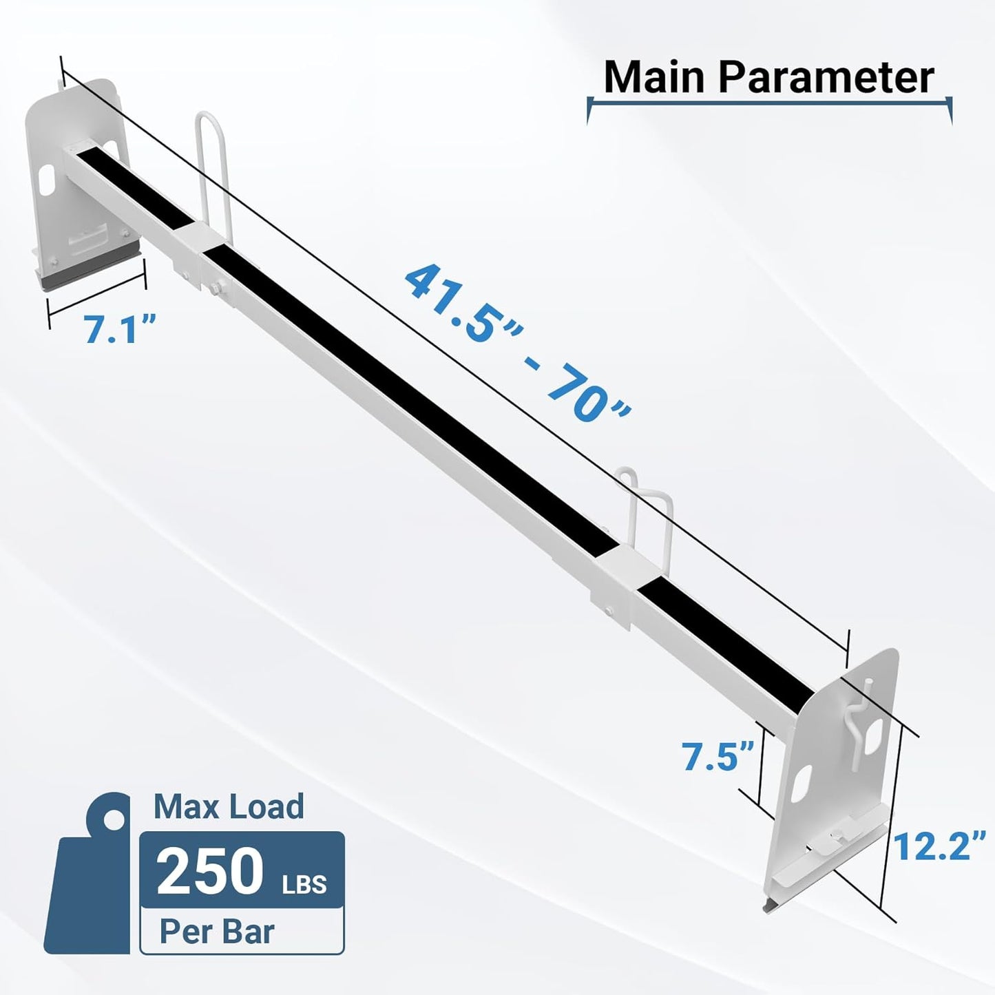 Van Roof Ladder Rack 2 Bar Set