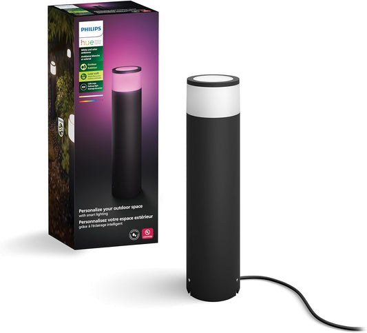 Philips Hue Calla Large Outdoor Pedestal Light (Low-Volt), White & Color Light, Voice Control with Alexa