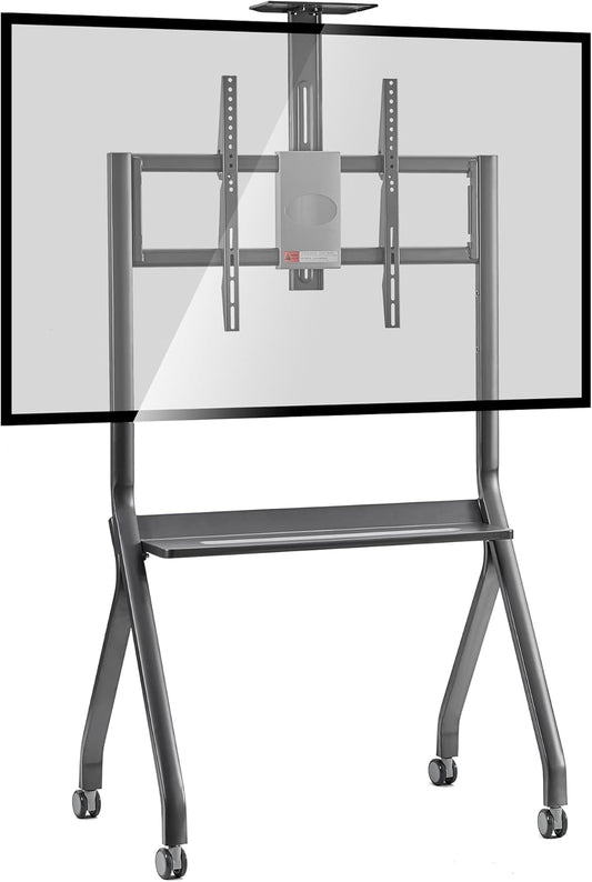 Smart Board Stand with Camera Tray Fits 42_-75' Screens, Interactive Whiteboard Stand with 360 Rotating Wheels Holds 176LBS, Height Adjustable,Mobile