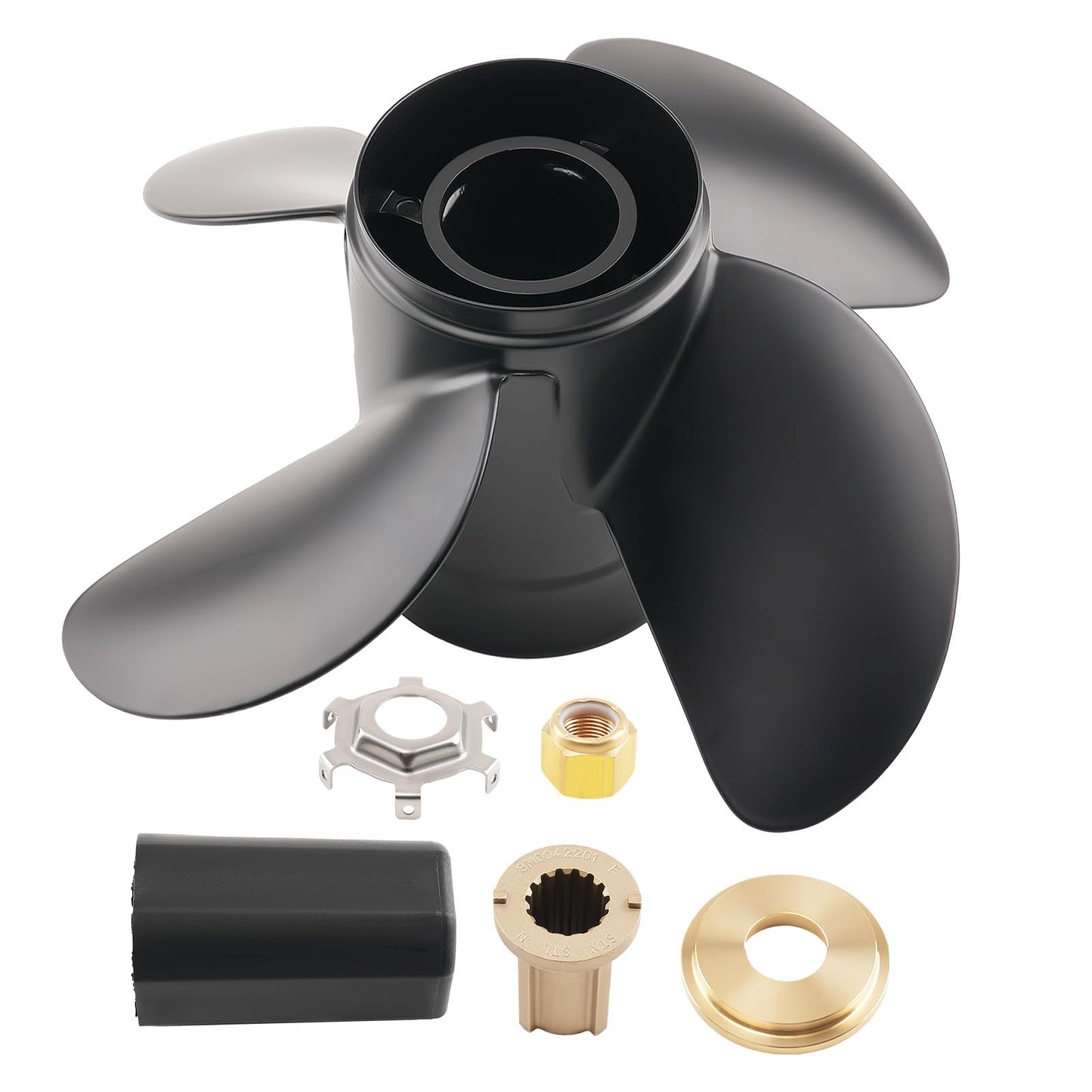 maXpeedingrods 4 Blades 14 X 19 Aluminum Boat Propeller for Mercury Engines 135-300HP Outboards 15 Spline Tooth, RH, Parts No# 48-8M0084495
